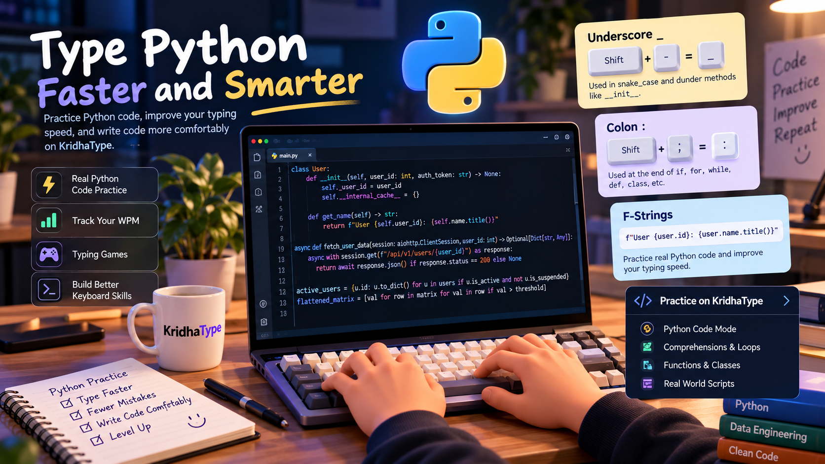 How to Improve Python Typing Speed | KridhaType